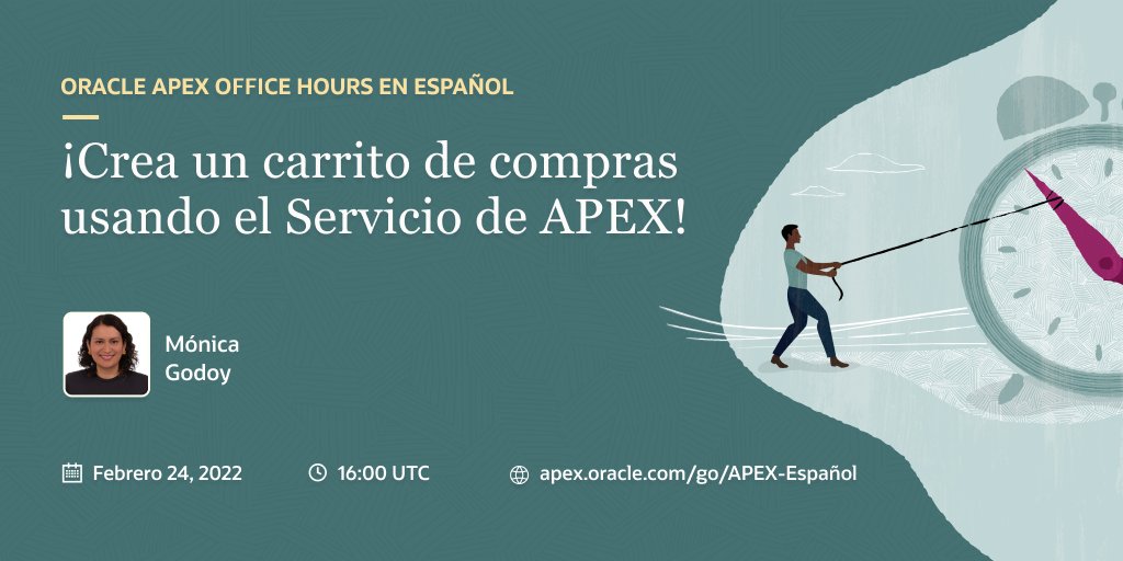 OracleAPEX's tweet photo. 📌 ¡Acompáñanos la próxima semana a conocer cómo crear un carrito de compras con Oracle APEX!

🕑 Febrero 24 - 16:00 UTC

🔗 https://t.co/lOws253AcB

#orclAPEX #LowCode #Oracle https://t.co/l1LEPwlI4J