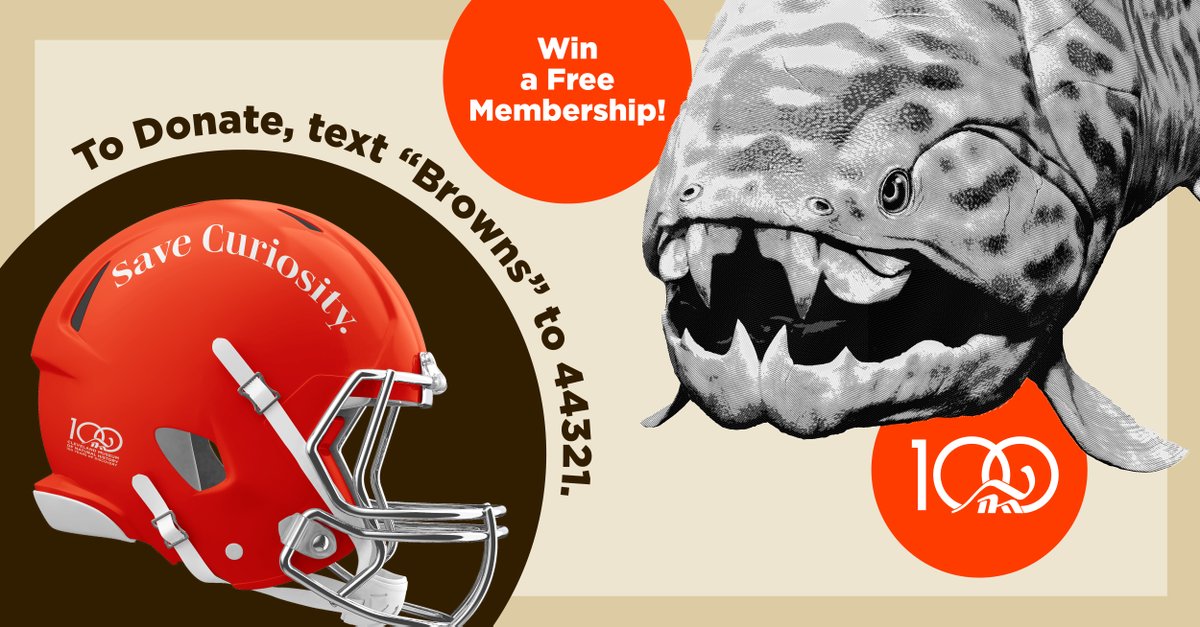 goCMNH's tweet photo. Your love of science and desire to #SaveCuriosity could snag you a FREE Museum membership. Pledge any amount by texting BROWNS to 44321. Donate now for a chance to win!
*No gift is necessary to be entered to win. https://t.co/8W4Z5zLVwZ