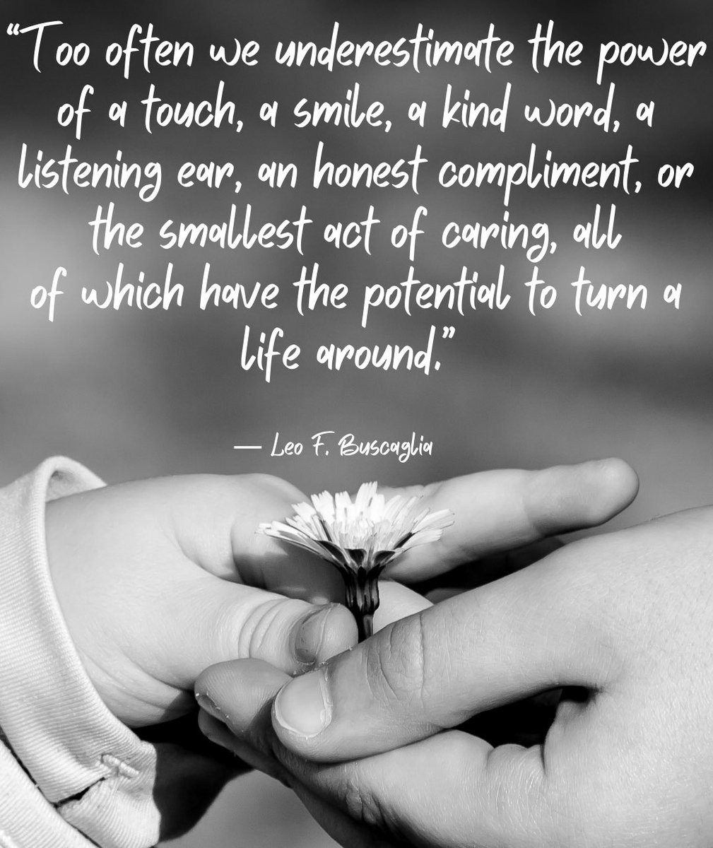 snarel_16's tweet photo. ��Too often we underestimate the power of a touch, a smile, a kind word, a
listening ear, an honest compliment, or the smallest act of caring, all
of which have the potential to turn a life around.” #touch #tuesday #kindness #poweroftouch #caring #quoteoftheday #AcademicTwitter https://t.co/VqwWOwcj7A
