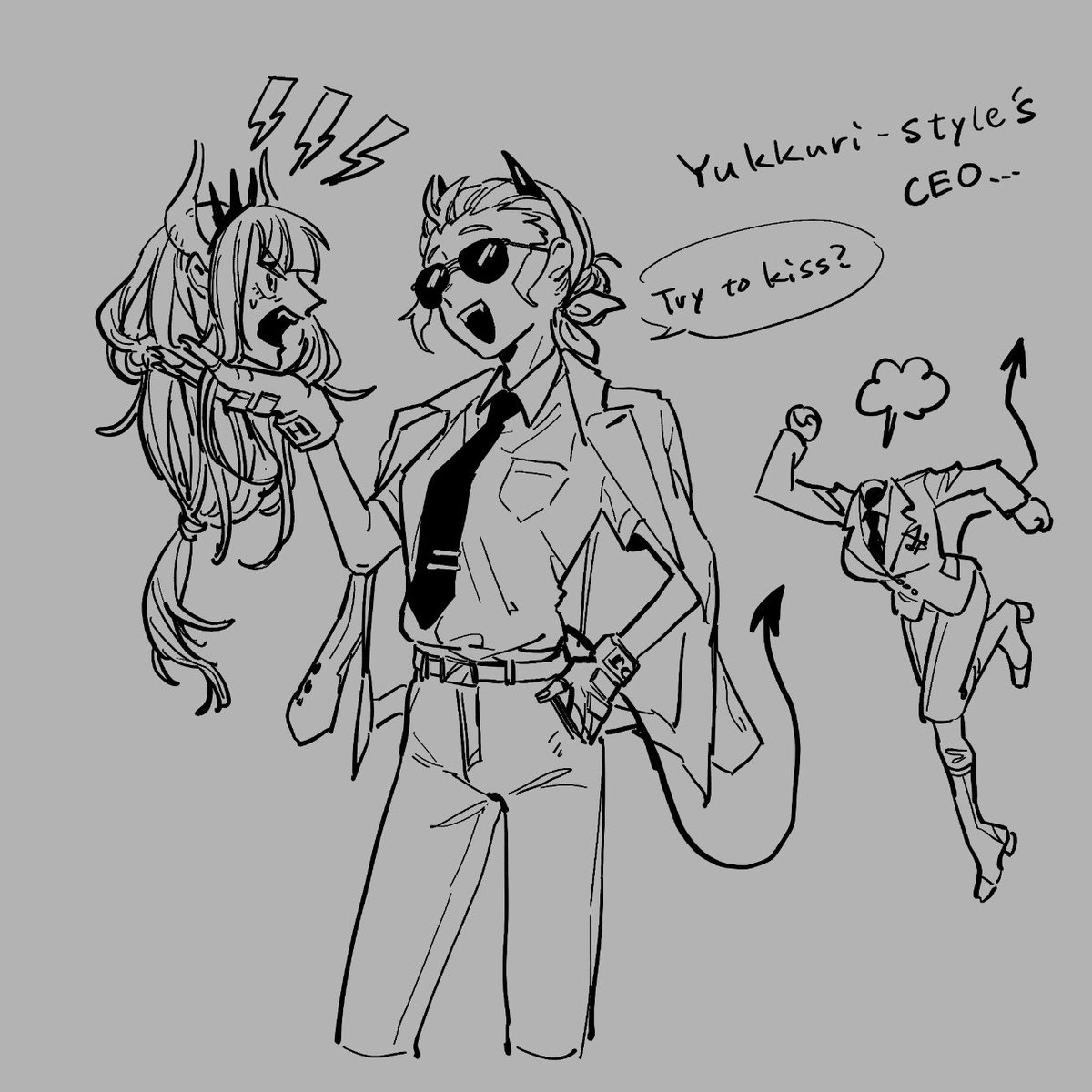 「生首を受け攻めのどっちが持ってるのかというツイートより Honey is holding Darling's head.」松鶴ｲﾄﾞがやばそうなので低浮上の漫画