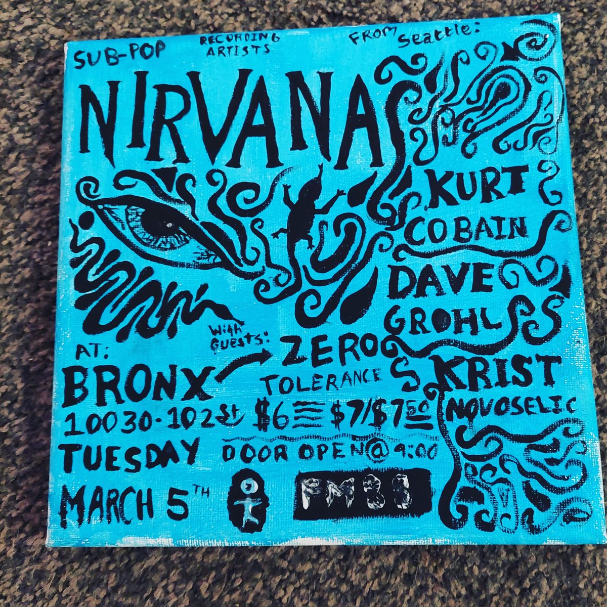 My daughter made this for my birthday .. love it! 
#Nirvana #nirvanafans #artwork 
#musicart #canvasart