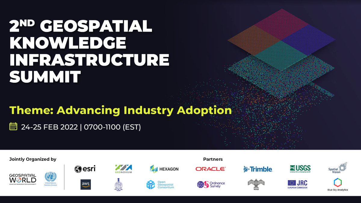 United Nations Statistics Division &amp; Geospatial World are jointly organizing 2-day GKI Summit to refine the #GKI concept, appraise readiness for transition to GKI by demonstrating geospatial adoption in defined sectors &amp; highlighting the value proposition of geospatial knowledge.