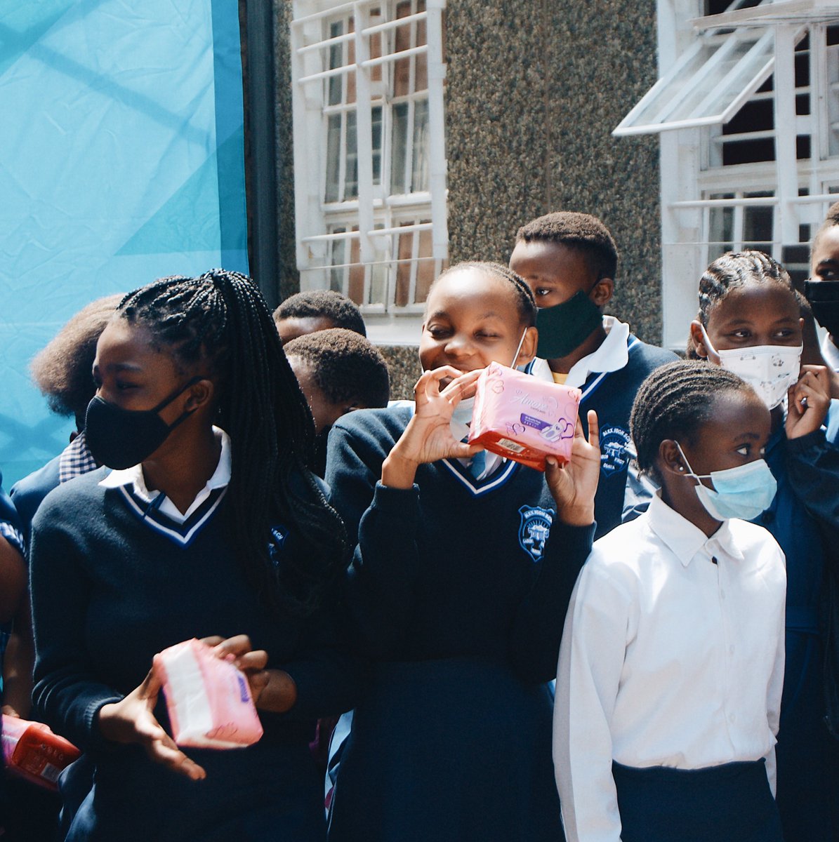 ns_impact's tweet photo. With so many challenges faced by young women in our country, access to sanitary towels should not be one of them. We would like to thank @AmoreComfy for aiding in the fight against #PeriodPoverty and making the toughest time of the month for these ladies just a little easier. 😊 https://t.co/D8UF6wwYi2
