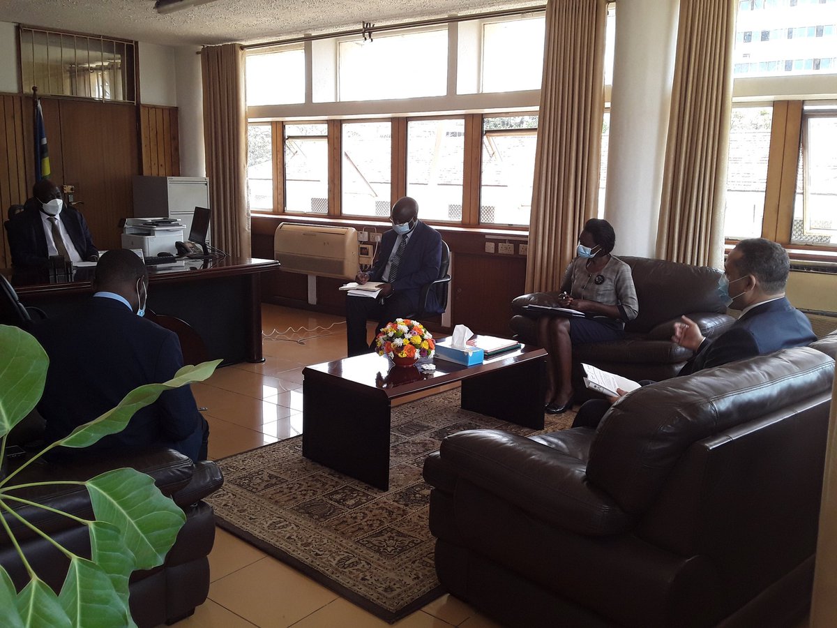 Courtesy call by H.E Mr. Jamal M Almadani ambassador of the kingdom of Saudi Arabia to Uganda. To discuss issues of economic benefit to all our economies and trade between Uganda and Saudi Arabia now.