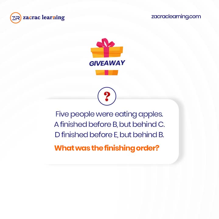 zacraclearning's tweet photo. GIVEAWAY!!!
Get the correct answer to the puzzle, tag your friends to like your comment and follow us! You stand a chance to win something really nice from us🎁😁
Let’s gooooo
#zacrac #brainteaser #giveaway #giveawayng #logicquestion https://t.co/VBTqb1jGi7