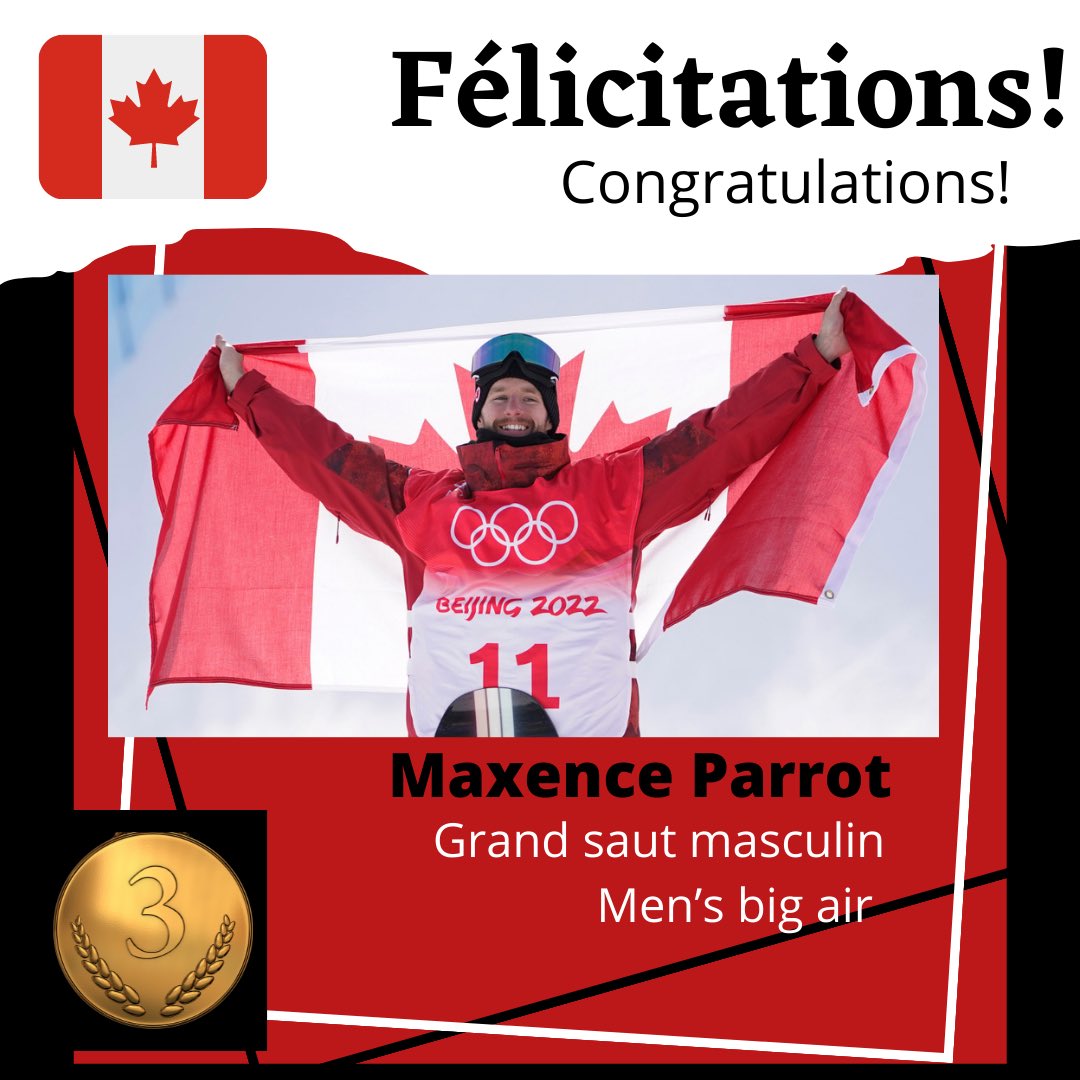 FrancoSol8's tweet photo. Maxence Parrot (27), Cowansville, Québec 🇨🇦

Deuxième médaille pour Max! Rappelons-nous qu’il a gagné la première médaille d’or pour le Canada il y a quelques jours.
Second medal for Max so far at these Olympic Games.

#teamcanada
#équipecanada 
#winterolympics2022 
#beijing2022 https://t.co/S9GOQegBK2