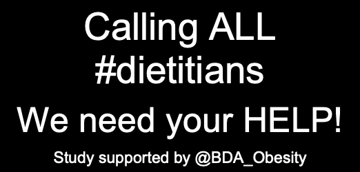 Are YOU a dietitian? 

If so, we need your help in our NEW study looking at the impact of #weightstigma in dietetic practice. We want to hear your experiences. 

Please click the link, complete &amp; enter a draw to win 1 of 3 £50 vouchers
research.sc/participant/lo…  

Please RT &amp; share