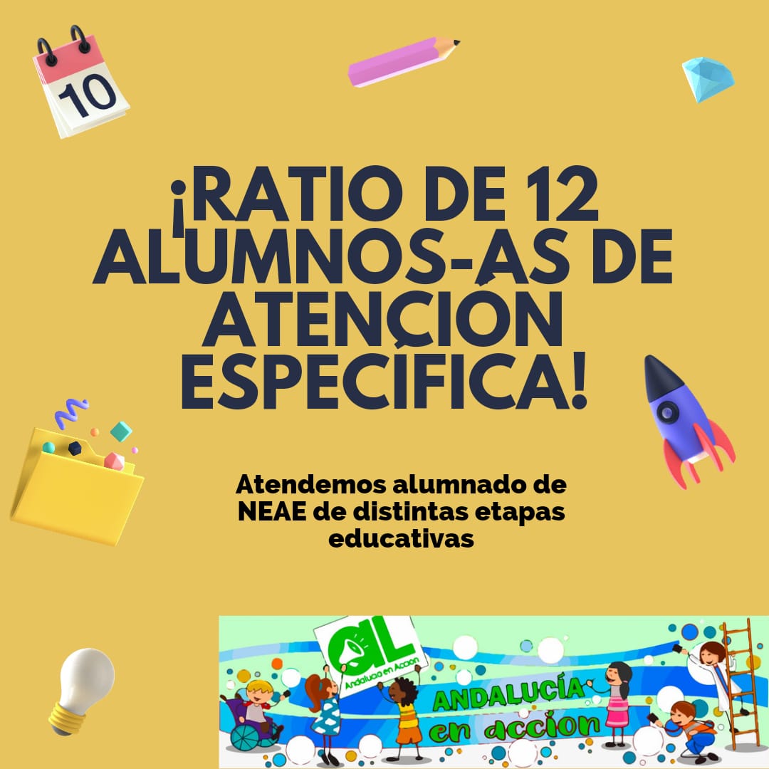 ALAndEnAccion's tweet photo. La ratio media alumno-a por docente de Audición y Lenguaje es de 40 en #Andalucia. No existe límite en la normativa. Exigimos una #Regularización urgente que permita #BajadaDeRatioYa  para una atención digna alumnado #NEAE. @javierimbroda @JuanMa_Moreno 
#DocentesAL #Faltan2921 https://t.co/8DSFBpbZIn