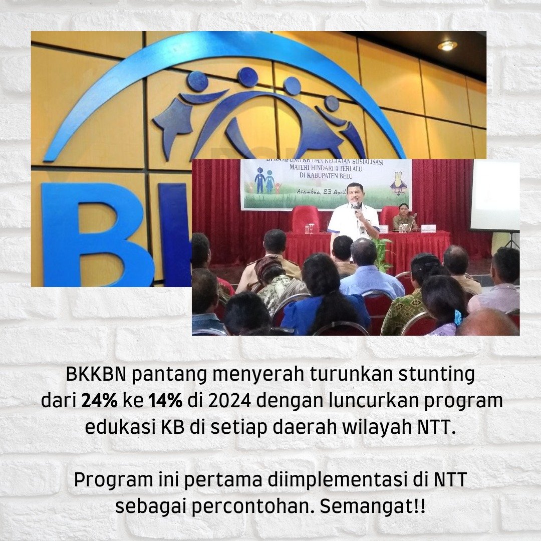 BKKBN pantang menyerah turunkan stunting dari 24% ke 14% di 2024

#AyoLawanStunting