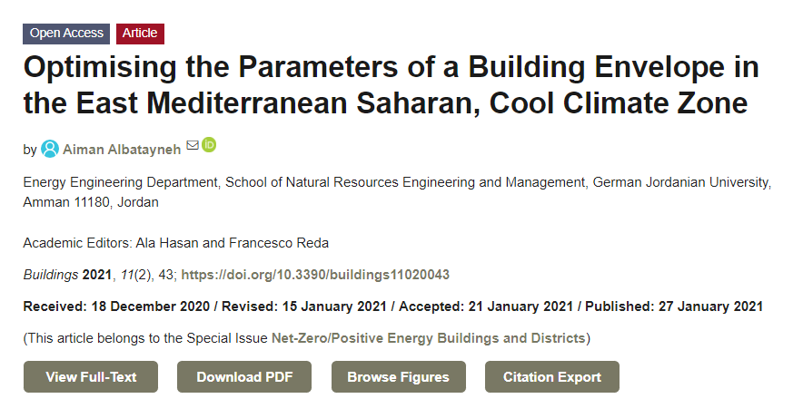 Buildings_MDPI's tweet photo. #mdpibuildings #highlycitedpaper #buildingdesign #buildingclimate
Optimising the Parameters of a Building Envelope in the East Mediterranean Saharan, Cool Climate Zone, by Dr. Aiman Albatayneh from Federal German Jordanian University.

👉Please read at: https://t.co/kMRKr9yTwj https://t.co/a8JpRzwdIw