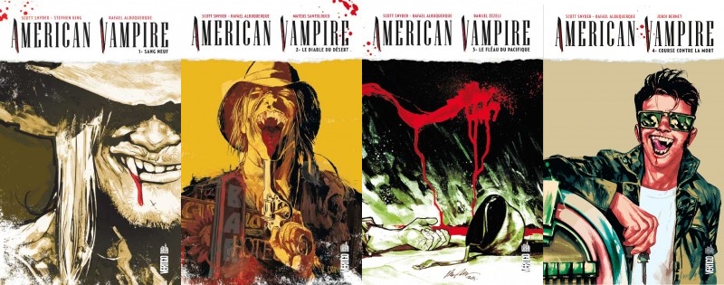 DaLem14's tweet photo. Comme j'ai reçu les 2 derniers tomes (9 et 10), je me replonge dans American Vampire, un comics que j'adore où l'on suit les aventures de Skinner Sweet, 1er vampire américain (plus fort que le type européen) au fil de l'histoire des USA. Recommandation OVER 9000 !!! https://t.co/d6WoZVyiZp