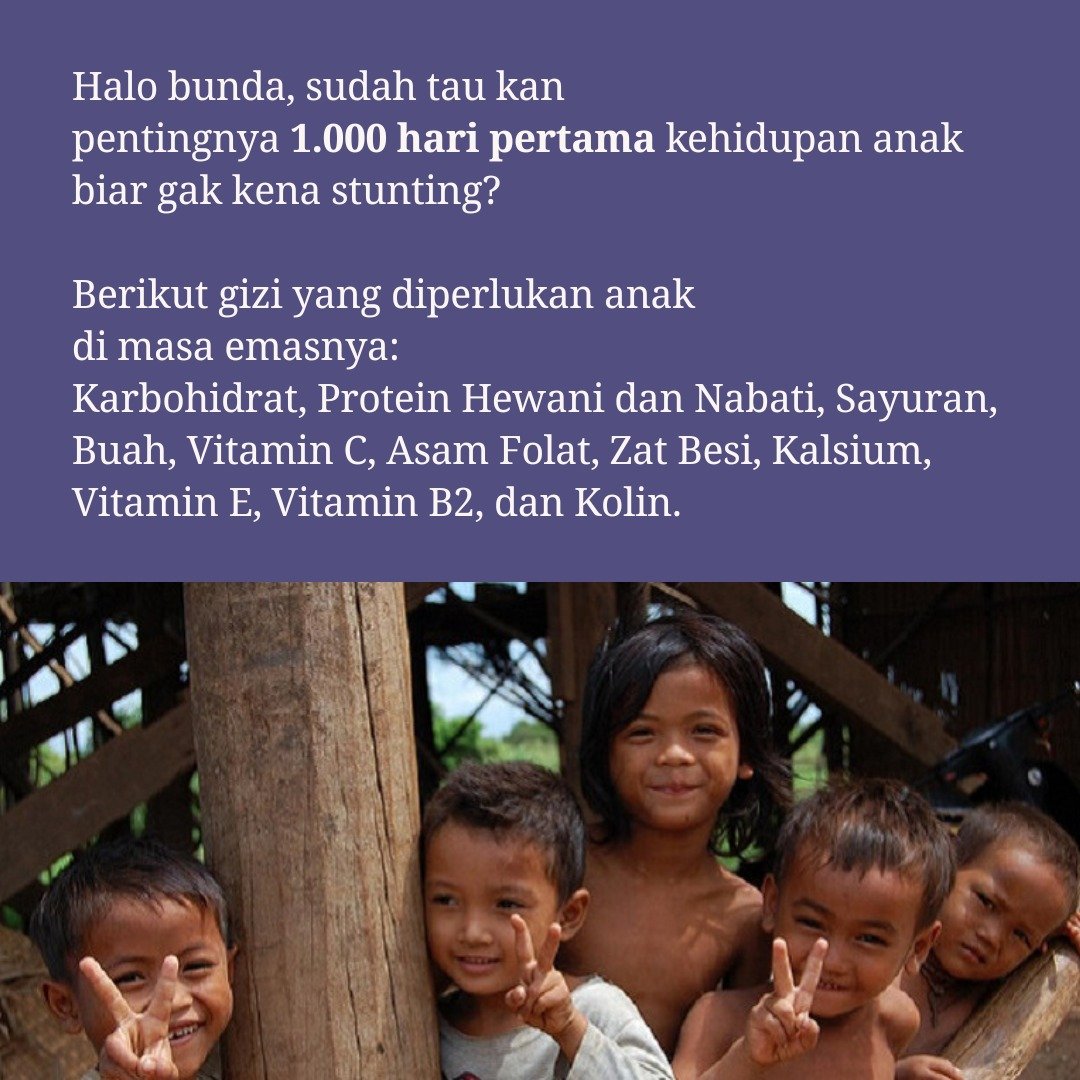 Sudah tahu kan pentingnya 1000 Hari Pertama kehidupan anak biar ga kena stunting?

#AyoLawanStunting