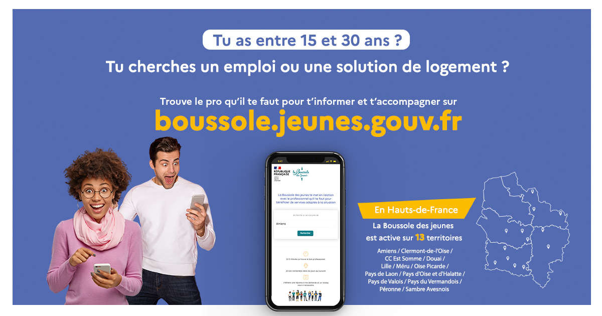 [🧭La Boussole des jeunes ]
 ▶ Tu as entre 15 et 30 ans ?
 ▶ Tu cherches un job ? Un appart ?
✅ Près de chez toi, des professionnels sont là pour t'accompagner dans tes démarches ❗

➕d'infos ▶ ij-hdf.fr/actualite/247/…