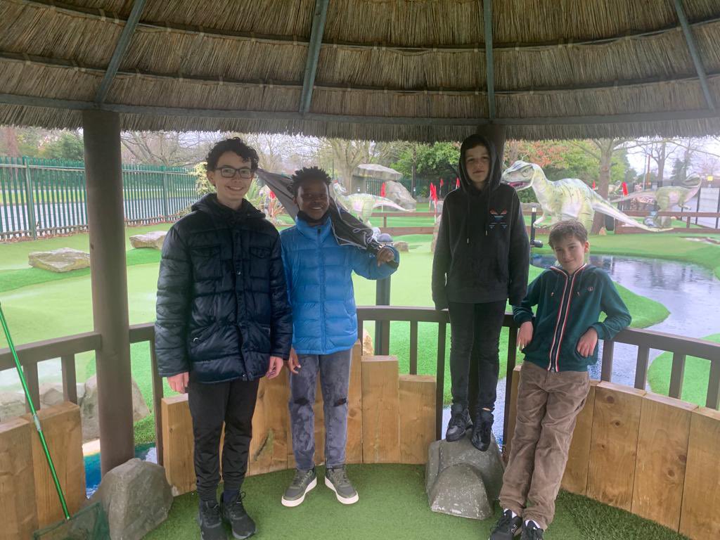 RHB_Boarding's tweet photo. This boarders visited Maidenhead Mini Golf on Sunday to win the ‘Navy Jacket’ & title of ‘Boarding Champ ‘22’. Umbrellas were as important as the putter at times & it was very tight with Mateo & Mauro sharing the title, with Gonzalo only one shot behind in 2nd. #inspiredboarding https://t.co/wuPr5HfpZ3