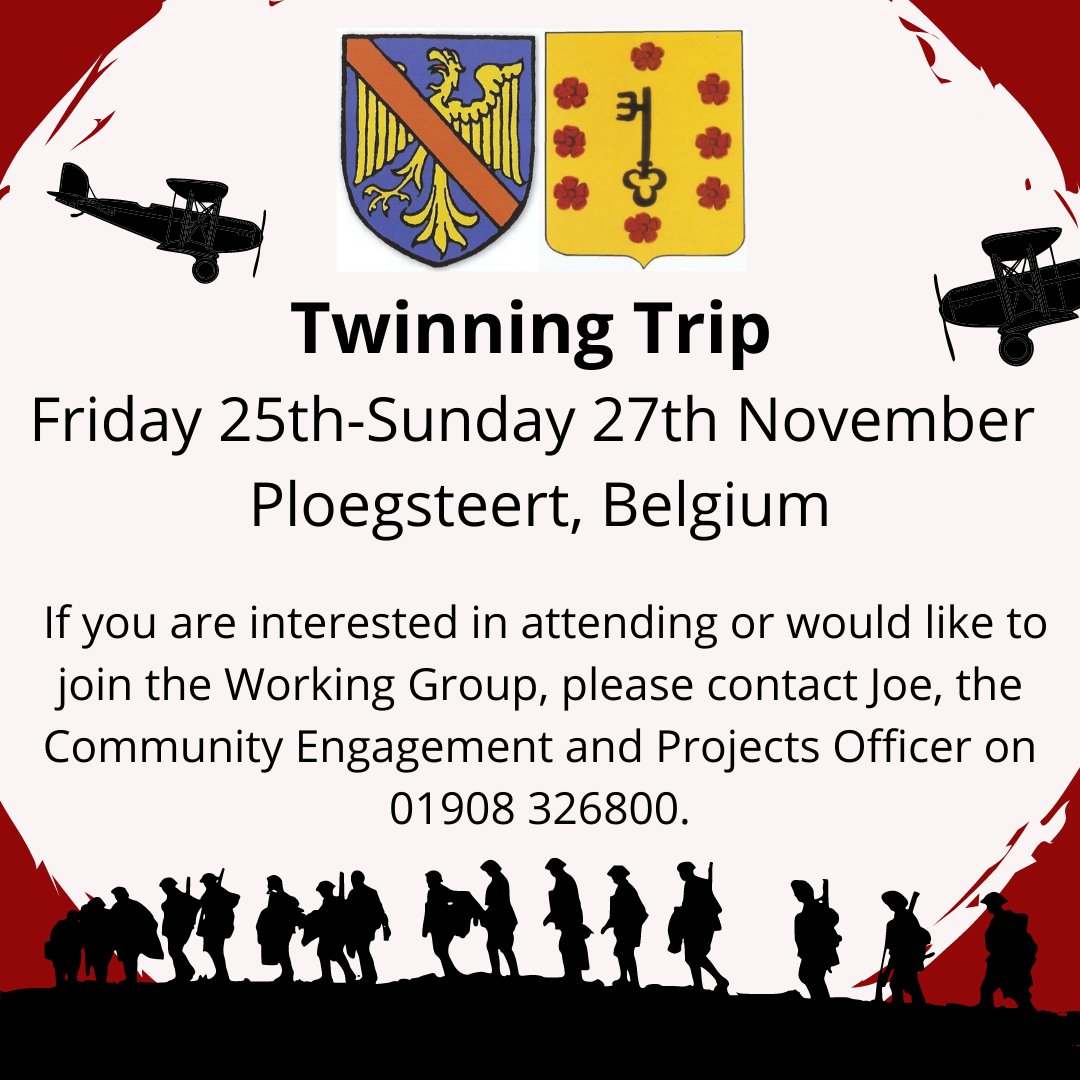 WandGTC's tweet photo. The annual #twinning trip is taking place in November. We are travelling to #Ploegsteert in #Belgium. If you'd like to attend this trip, want more info, or have a hand in organising it please get in touch! #ww1 #ww2 #ypres #comines #albertfrench #twinningtrip #plugstreet https://t.co/sBmI9FgUDS