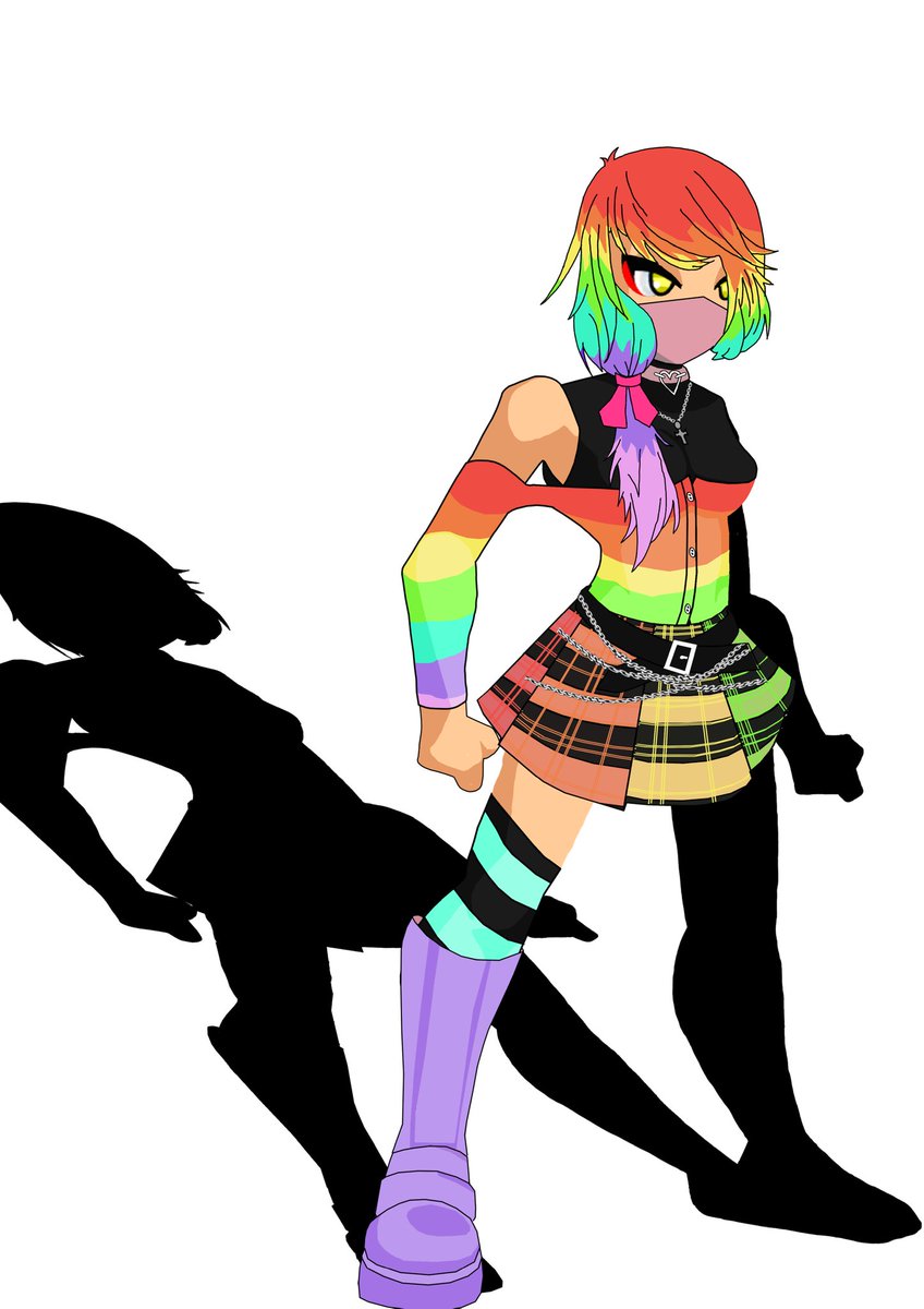 LMDTera's tweet photo. Tried to make a pastel goth, but decided to make it rainbow https://t.co/Dt5QdK4njh