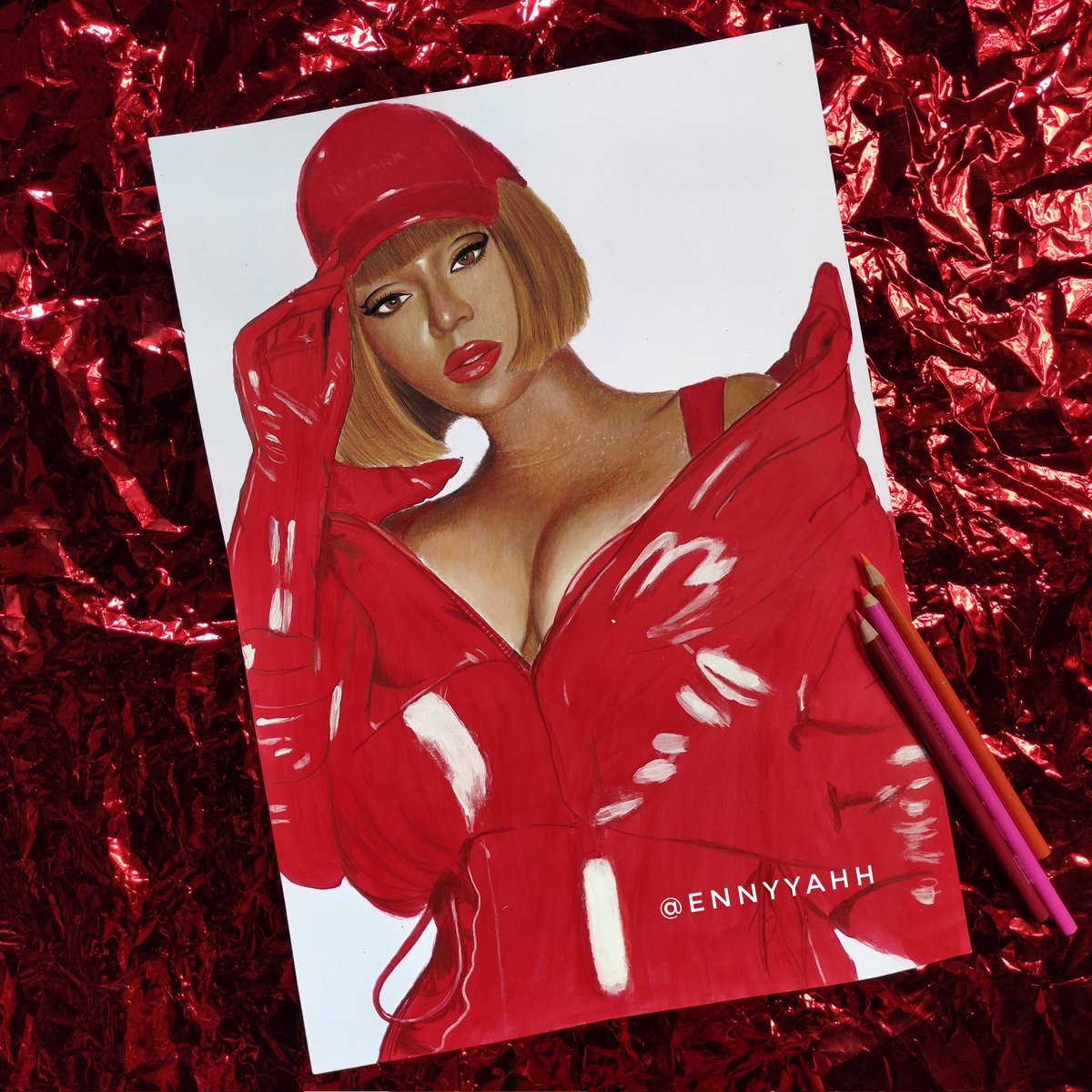 enye_art's tweet photo. DONE Y'ALL!!!
HAPPY VALENTINE'S DAY!! @Beyonce
♥️♥️♥️ I love u!!! 😭♥️
drawn with colored pencils
IG: Ennyyahh
#IVYHEART
#adidasxIVYPARK #BEYMINE https://t.co/pLZ8PEcPDk