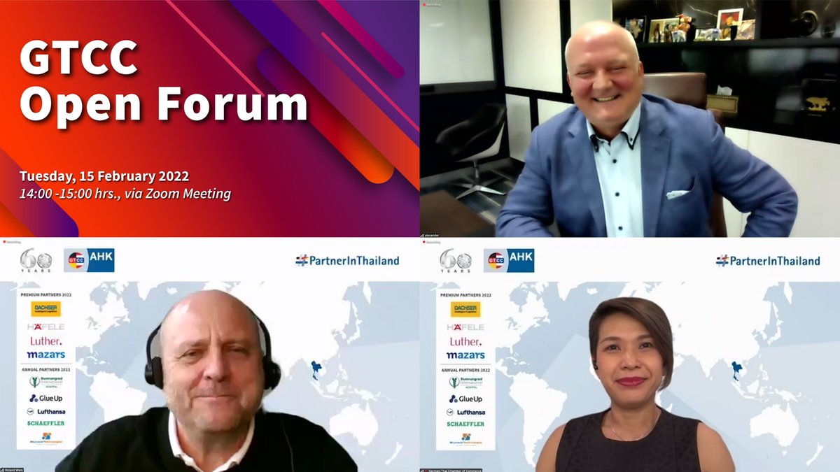 GermanThaiChamb's tweet photo. 1st #GTCCOpenForum today discusses supply chain challenges & polling "Does your company consider changing supply chains/sourcing strategy 2022?”. Most of our participating members (42%) say no, while 32% answer yes & 26% think it is too early to tell. #GTCC #PartnerInThailand https://t.co/i7dTCvHzfL