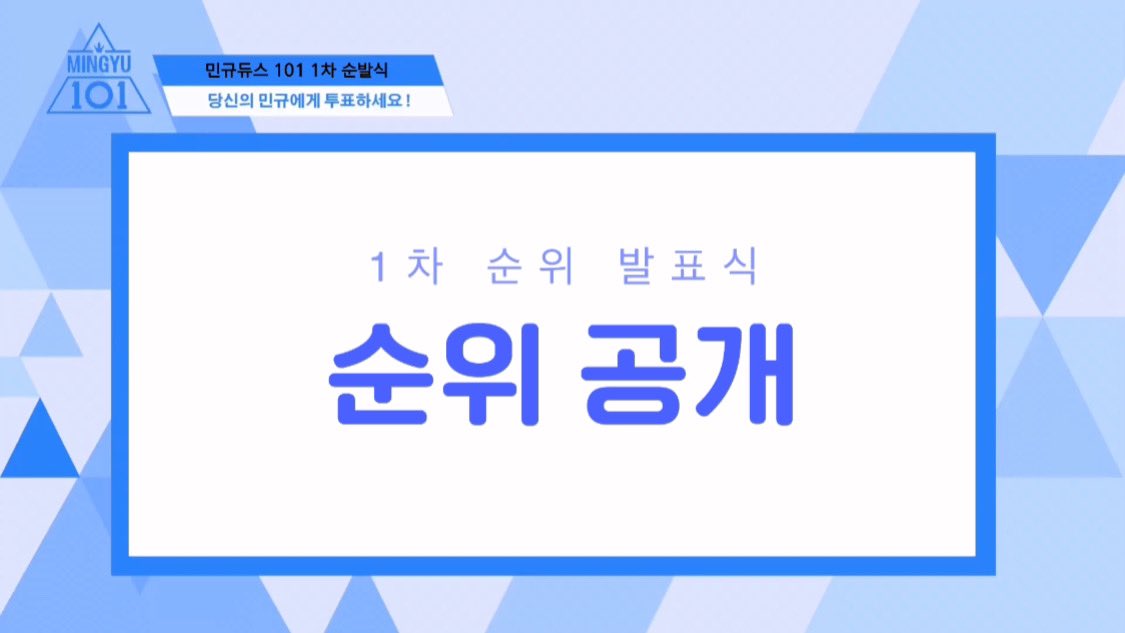 민규듀스 101  1차 순위 발표식 🐶💙

1차 순위 발표식 데뷔조 순위부터
101명의 전체 순위를 공개합니다!
아래의 영상을 통해 확인해주세요 💙

👉 1위 - 13위 데뷔조 순위 영상 링크
- youtu.be/KcMc8h22Hkk

👉 101명 전체 순위 영상 링크
- youtu.be/MKNvZZa9euk