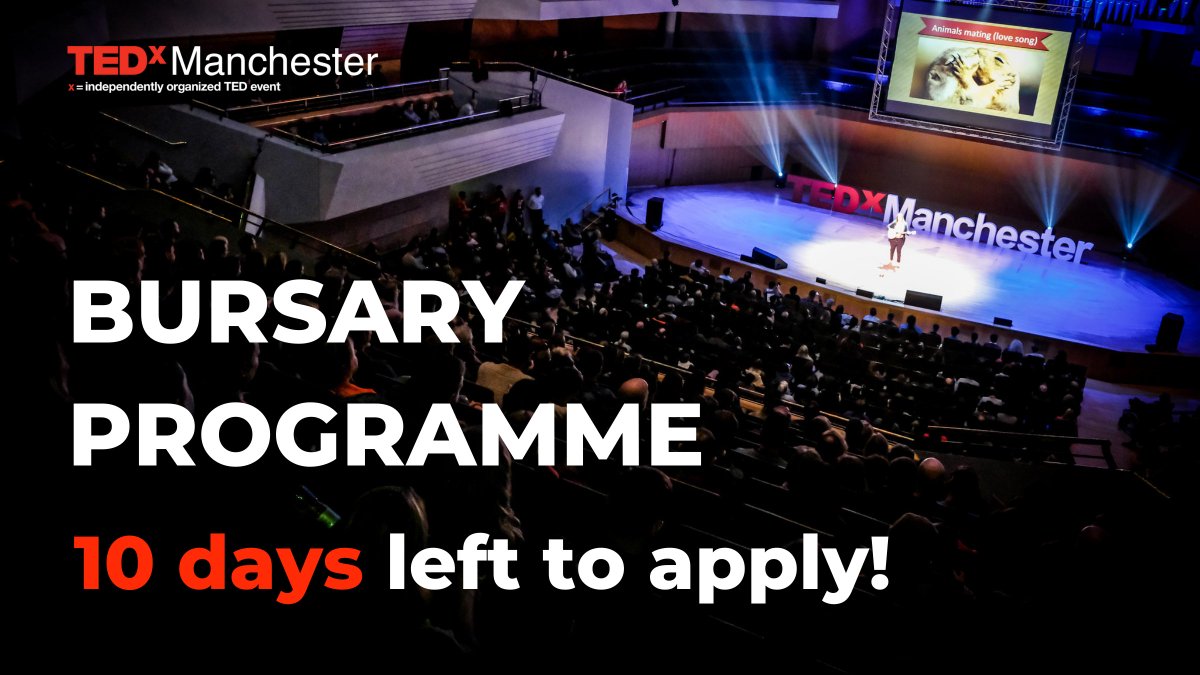 📢📢📢 - The #TEDxManchester Bursary Programme returns for 2022! Successful applicants will be provided with a pair of complimentary guest passes thanks to the support of our partner <a href="/BruntwoodWorks/">Bruntwood Works</a>. Applications at.. tedxmanchester.com/bursary/