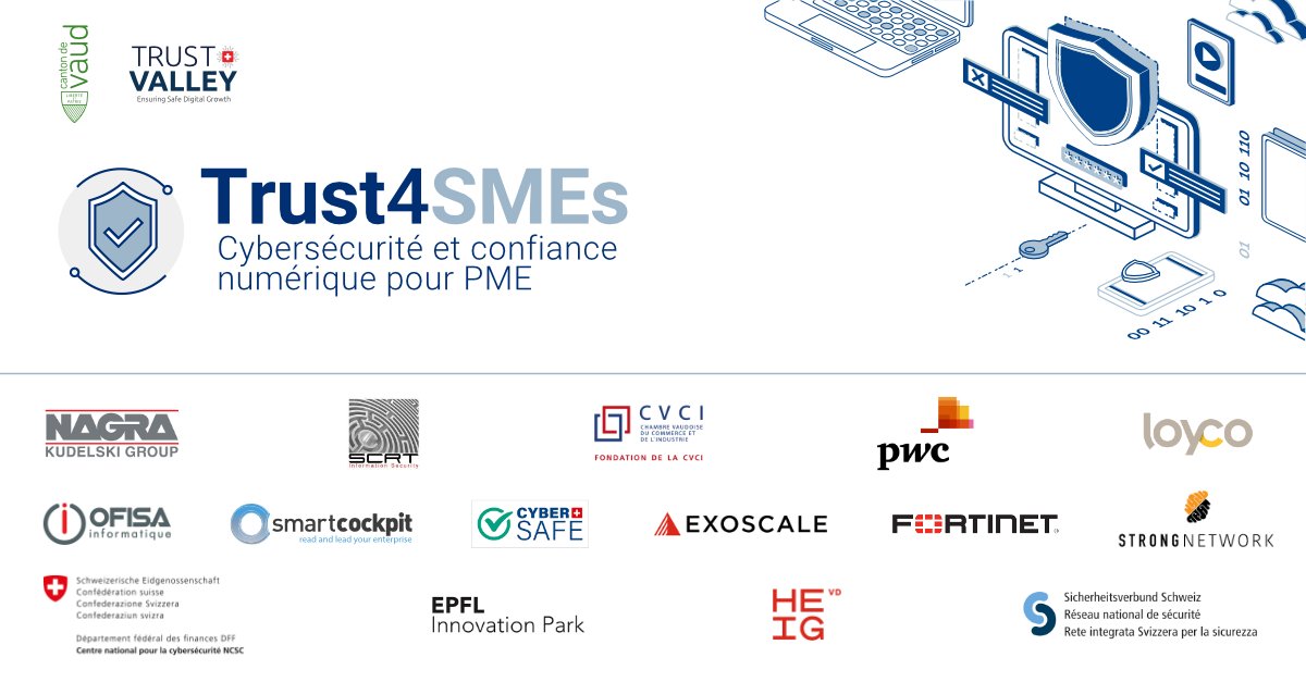 Calling all SMEs in the region ‼️ Apply to the <a href="/TrustValleyCH/">Trust Valley</a> pioneer program in #cybersecurity &amp; digital trust : ow.ly/3qnF50HLg7X #TrustValleyCH <a href="/EtatdeVaud/">Etat de Vaud</a> <a href="/KudelskiSec/">Kudelski Security</a> <a href="/PwC_Switzerland/">PwC Switzerland</a> <a href="/CybersafeLabel/">cyber-safe.ch</a> <a href="/heigvd/">HEIG-VD</a> <a href="/CVCI_Lausanne/">CVCI</a> <a href="/loycosa/">Loyco</a> <a href="/Exoscale/">Exoscale</a> <a href="/Fortinet/">Fortinet</a> <a href="/smartCockpit/">smartcockpit</a>