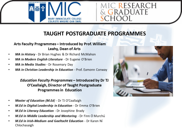 MICRGSO's tweet photo. #MICResearch Day 3
Skills for Early Researchers Part 2
Prof. @anita_maguire The Research Integrity Journey
Arts & Education - Taught Postgraduate programmes:
https://t.co/YZFwcgC1eO
@MICEducationFac @MICLimerick https://t.co/ZfaVV0S6Jf