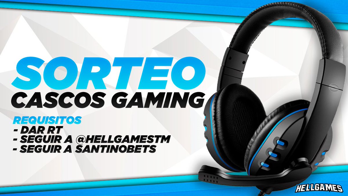 🔥 ¡#SORTEO DE CASCOS #GAMING! 🎁🔥

REQUISITOS PARA PARTICIPAR:
• Dar RT 🔁
• Seguir a @HellGamesTM
• Seguir a instagram.com/SantinoBets/

 Finaliza el 22/02 ⏳

¡SUERTE! 🍀