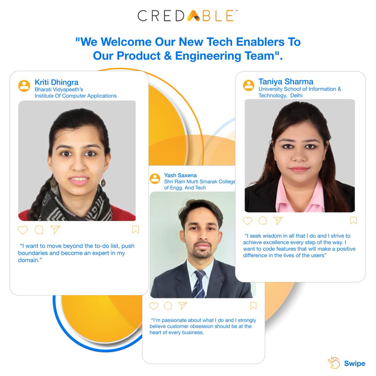 Here’s welcoming our new tribe of tech enablers! 👋
We’re excited to have these young minds join our growing product and engineering team.

We're always on the lookout for bringing fresh perspectives to the team - to know more,

👉 visit: bit.ly/3FzCAt2