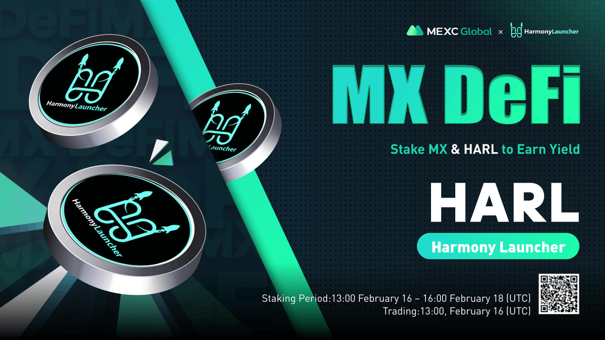 MEXC (@mexc_official) on Twitter photo 📈MEXC will list <a href="/HarmonyLauncher/">HarmonyLauncher | IDO +IGO Platform 💙</a> in the Innovation Zone under HARL/USDT pair at 13:00 on Feb 16 (UTC).
🔨Launching MX DeFi - Stake $MX and $HARL to earn liquidity yield on $HARL
Details: bit.ly/3GMNH2p
💚Sign up: bit.ly/3uemwLl
#HarmonyLauncher #MEXCGlobal 📈MEXC will list <a href="/HarmonyLauncher/">HarmonyLauncher | IDO +IGO Platform 💙</a> in the Innovation Zone under HARL/USDT pair at 13:00 on Feb 16 (UTC).
🔨Launching MX DeFi - Stake $MX and $HARL to earn liquidity yield on $HARL
Details: bit.ly/3GMNH2p
💚Sign up: bit.ly/3uemwLl
#HarmonyLauncher #MEXCGlobal