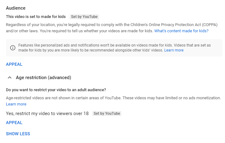 Should I Age Restrict My  Videos?