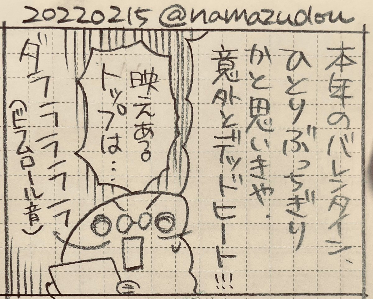 バレンタイン2022結果発表!
お付き合いありがとうございました。

ただいま仕事中の為、いったんラクガキのままで失礼しますが、後日、一日一絵としてちょっとずつアップしていきます。メッセージがおもしろかったチョコについてもリアクション絵をお返しいたしますね(笑)。 