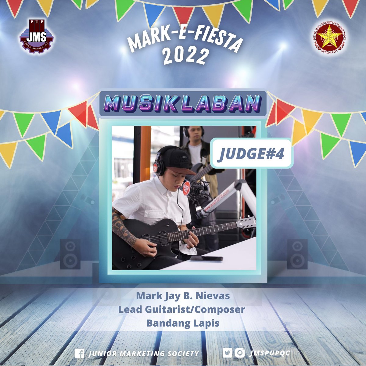 jmspupqc's tweet photo. Tune your instruments. Prepare your winning piece. Make sure to hit all the notes as we honorably acknowledge the presence and welcome the judges of MUSIKLABAN 2022. 

#MarkEFiesta2022
#JMSIntoTheNextLevel https://t.co/Y8k4TTeiCm