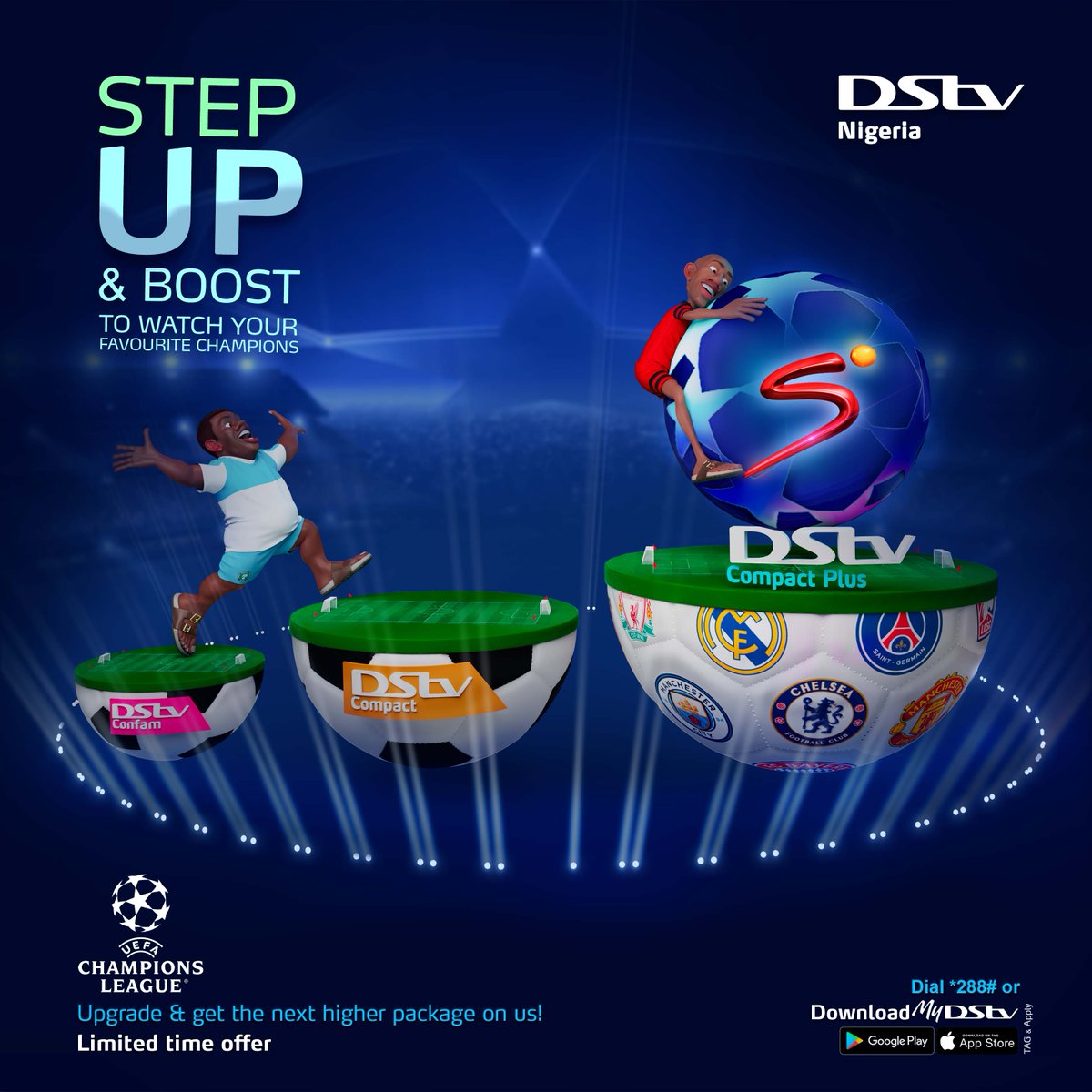 OrangeVFX's tweet photo. Another reason to up your game with @DStvNg !πβ½
Upgrade your DStv subscription and we'll give you a BOOST to an even higher package!
**Boost is activated 48hrs after upgrade**
#DStvStepUpBoost https://t.co/zoNDfTF6Di