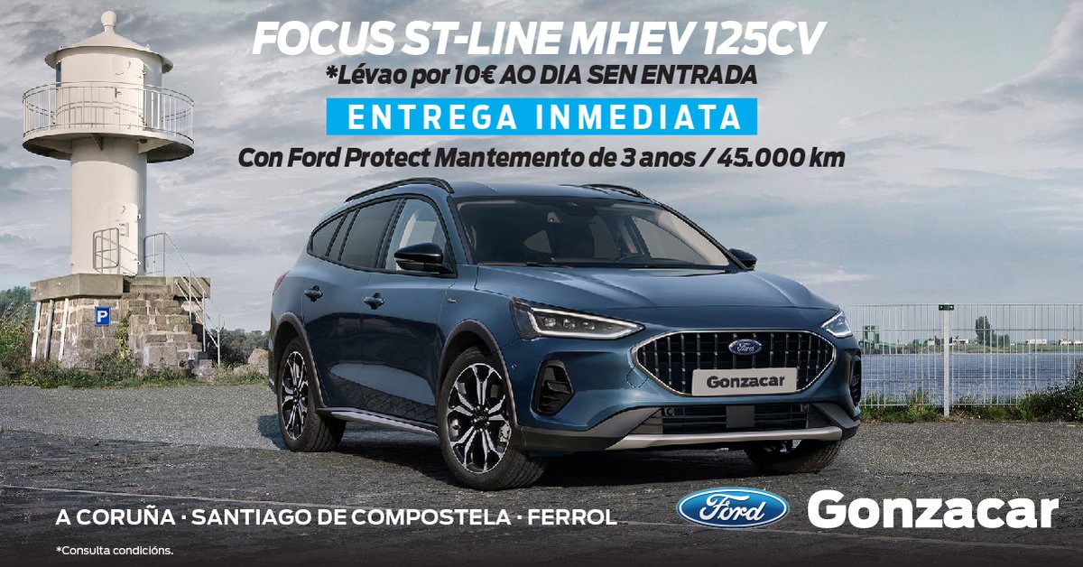 GonzacarFord's tweet photo. 🔝🤔 Necesitas transformar a túa mobilidade? 🚗⚡ Leva un @FordSpain #Focus #STLine #MHEV 125 CV de #Gonzacar con ENTREGA INMEDIATA! ✌👏
💶 10€/día SEN ENTRADA!
🛠 Con #FordProject Mantemento 3 anos ou 45.000km
Pide cita e falamos das condicións! 🗣👉 https://t.co/CMd0NRMccR https://t.co/KkXg4kbQvv