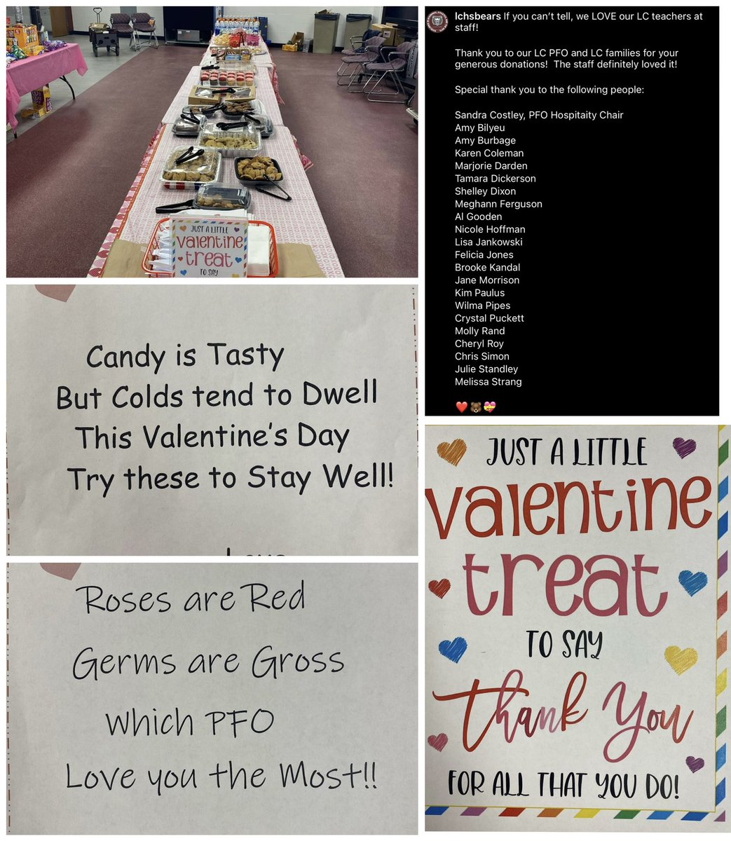LCHSBears's tweet photo. Thank you to our LC PFO and parent volunteers for the love and spending time with us yesterday. We are beyond grateful for your daily care and support! #LCPFO💞 #BearPride https://t.co/b8VYmcf2wl