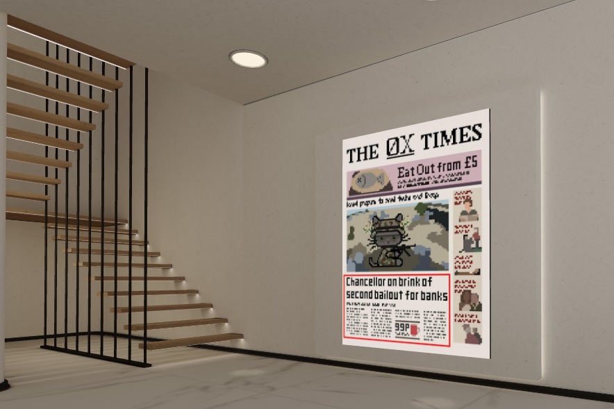 0xaicats's tweet photo. @DAO_JOKER "THE 0X TIMES published by 0X AI CATS was firstly exhibited in the BUG CITY gallery."

"0X AI CATS에서 발행한 THE 0X TIMES를 처음으로 BUG CITY 갤러리에 전시하였습니다."

갤러리 제공 감사합니다🐞
#BUGCITY #CloneX #nftgallery #RTFKT @DAO_JOKER  @vane4fi @RTFKTstudios #0XAICATS https://t.co/jGwb081WEM