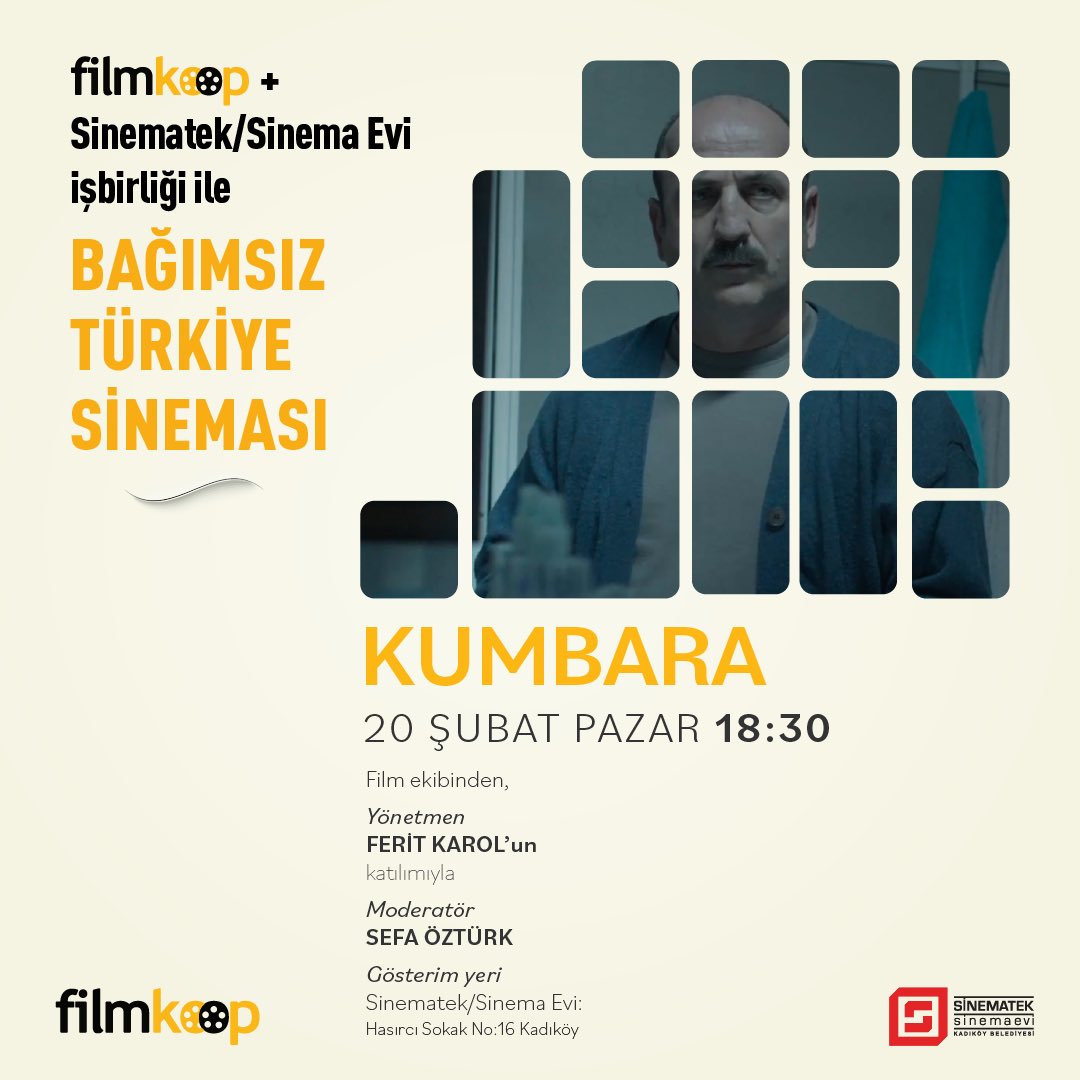 FilmKoop (@filmkoop1) on Twitter photo #FilmKoop ve #SinematekSinemaEvi işbirliğiyle bağımsız Türkiye Sineması seçkisinde pazar 18:30’da #kumbara var.Ardından söyleşiyoruz.Son yıllarda Türkiye’de çekilmiş, dağıtım olanağı bulamamış filmleri seyirciyle buluşturmayı ve bu filmleri konuşmayı hedefliyoruz.<a href="/FeritKarol/">III. Karol</a> #FilmKoop ve #SinematekSinemaEvi işbirliğiyle bağımsız Türkiye Sineması seçkisinde pazar 18:30’da #kumbara var.Ardından söyleşiyoruz.Son yıllarda Türkiye’de çekilmiş, dağıtım olanağı bulamamış filmleri seyirciyle buluşturmayı ve bu filmleri konuşmayı hedefliyoruz.<a href="/FeritKarol/">III. Karol</a>