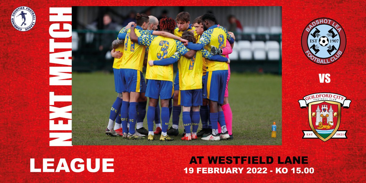 guildfordcityfc's tweet photo. NEXT UP | Badshot Lea vs Guildford City 🔴⚪️ https://t.co/mc79Yaj6jU