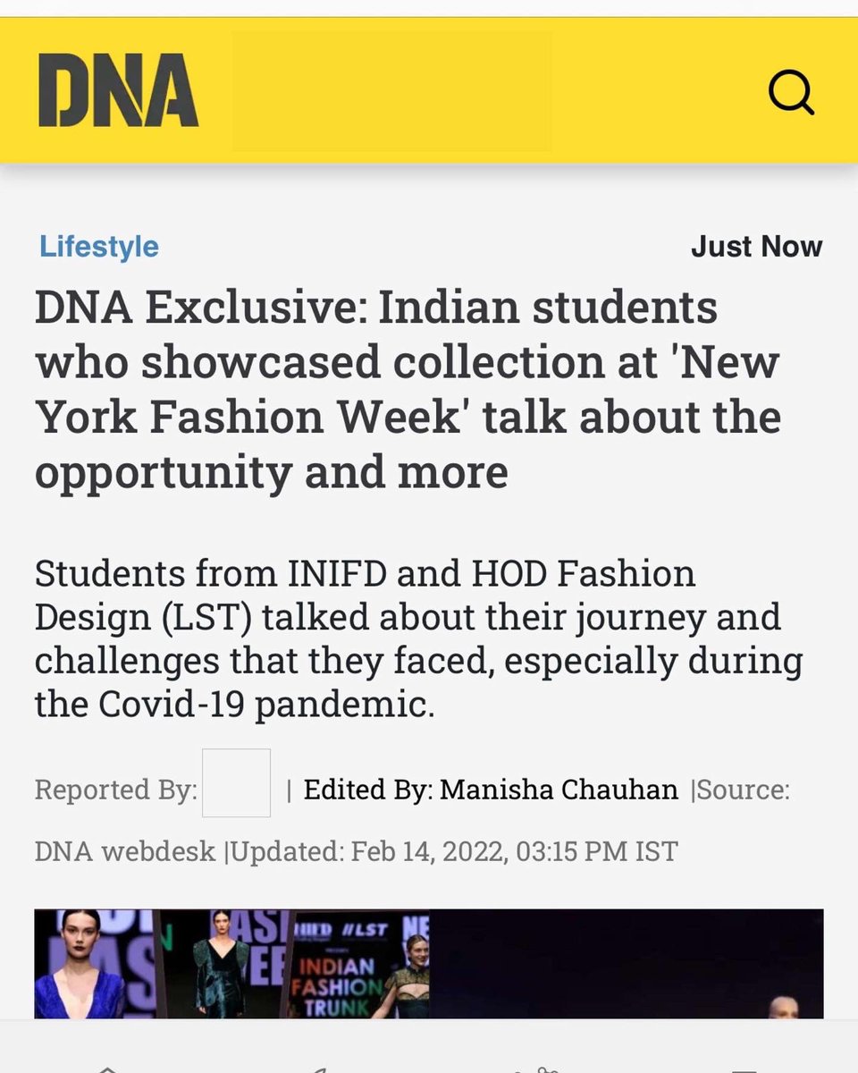 #IndianFashionTrunk Exposure in <a href="/dna_india/">DNA</a> 🙌🏼
<a href="/CorporateINIFD/">INIFD</a> <a href="/nyfw/">NYFW</a> #LST #INIFD #NYFW #LondonSchoolofTrends 

Full article : dnaindia.com/lifestyle/repo…