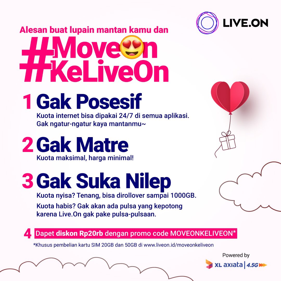 satineznt's tweet photo. hahaha guys! aku kemaren galau karena paket data, bukan karena cowok. abis nyebelin punya kuota gede tapi diatur cuman bisa pake malem🤬
tapi sekarang aku udah #MoveOnKeLiveOn! paketnya gede dan gak dibagi-bagi 🥰 Thankyou @liveondatapower
#DataOnPowerOn https://t.co/RgZi2IwndB https://t.co/EOXybNTkzh