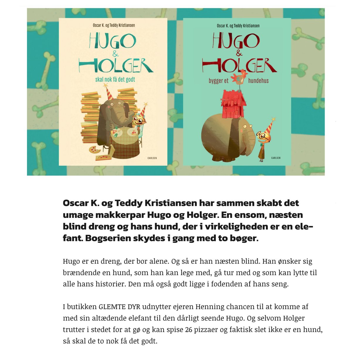 WILFILM's tweet photo. On https://t.co/KRgbUItsTw you'll find a nice review of our first two Hugo &amp; Holger books. To our non-danish speaking friends.......it's positive words 

https://t.co/FSRfjgLvEF

#wilfilm https://t.co/Adn9r5InZb