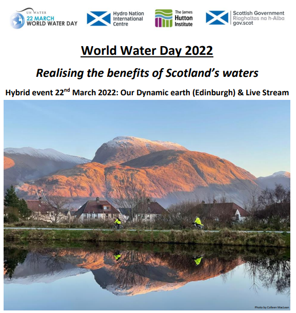 #Scotland's #worldwaterday 2022 event programme is now available! tinyurl.com/3dktnfu9 Registration is still open for in-person &amp; virtual attendance! Don't miss out on this great opportunity to hear about the benefits of Scotland's waters &amp; how issues are communicated!