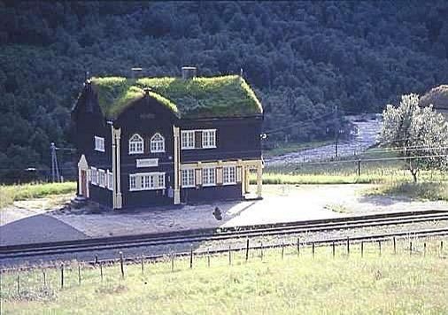 CranwellBob's tweet image. From the road I spotted this amazing railway station in #Oppdal southern #norway Locals will kid you that a goat tethered there keeps the grass down. A land of myths new and old. #everydayscenes #alttext #amateuremigrant