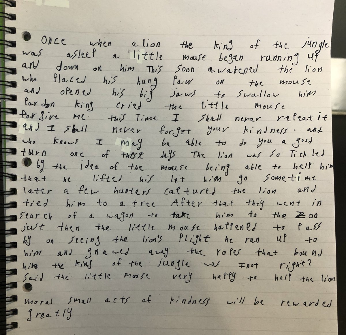 AppletonEnglish's tweet photo. Here is a wonderful piece of homework by Ali in Y8. He is new to English and has been working hard to tell stories from his country. We are really proud of his efforts, well done! #EAL @AppletonAcademy https://t.co/dGMyXk5POn