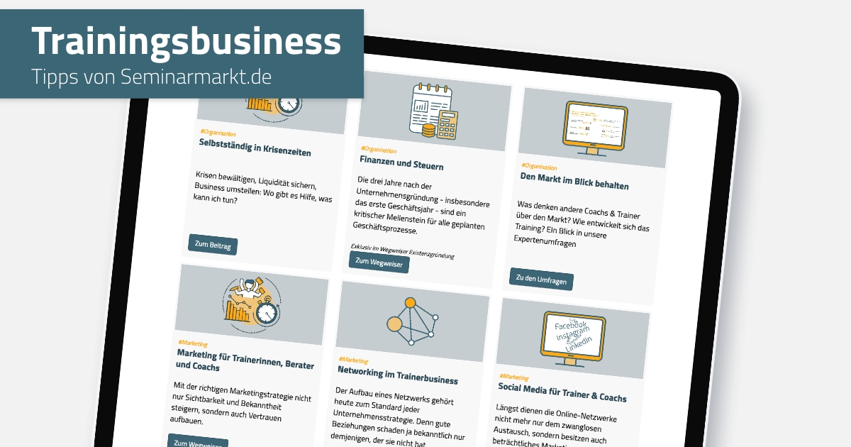 ✅ #Relaunch
Der Existenzgründungsbereich erstrahlt im neuen Design und mit neuem Content. seminarmarkt.de/Existenzgruend…