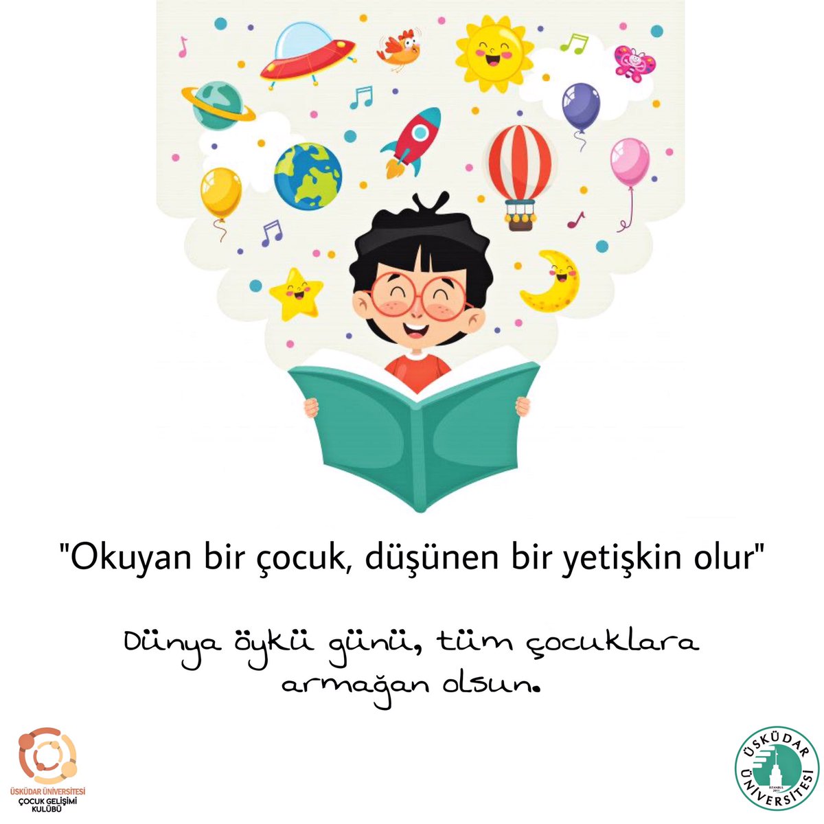 Çocukların geleceğine yapılan en büyük yatırım, onlara kitap okuma sevgisini aşılamaktır. #dünyaöykügünü #uskudaruniversitesi #çocukgelişimi