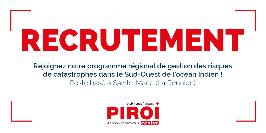 PIROI_CRF's tweet photo. [#EMPLOI] La PIROI recrute un.e responsable préparation et réponse aux catastrophes en CDI à #LaRéunion. 

▶ Pour plus d'informations, consultez la fiche de poste : https://t.co/7GcOLV7Uad

Date limite de candidature : 28/02/2022 
Date de prise de poste : 15/03/2022 https://t.co/5qopJGmF4k