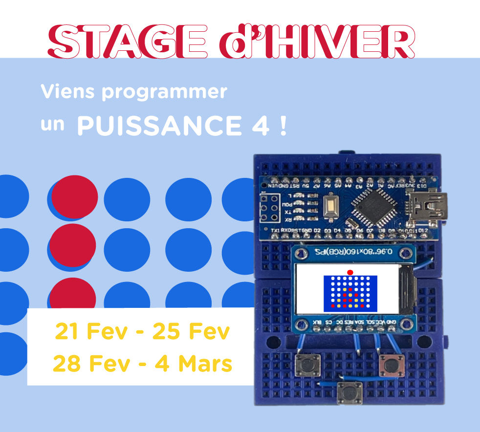 CodeCodeCodec's tweet image. La semaine prochaine c&apos;est les vacances scolaires ! 

Tu veux apprendre à programmer et à fabriquer ton puissance 4 ? Et en bonus tu repars avec ton montage #Arduino à la fin !!

Alors inscris toi vite sur codecodecodec.com/stages-vacance…