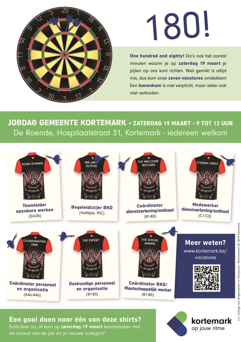 Met skeleton kwam er onvoldoende inspiratie, maar darts bleek de ideale voedingsbron! #jobsjobsjobs #jobdagkortemark #vacatures #doekizot