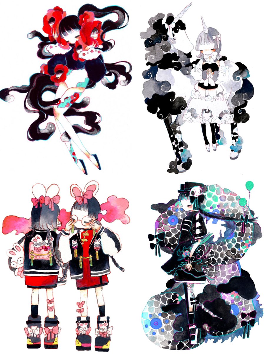 「#冬の創作クラスタフォロー祭
#絵描きさんと繫がりたい 

主に水彩で女の子を描」|弥那三越個展【3/31〜4/10】のイラスト
